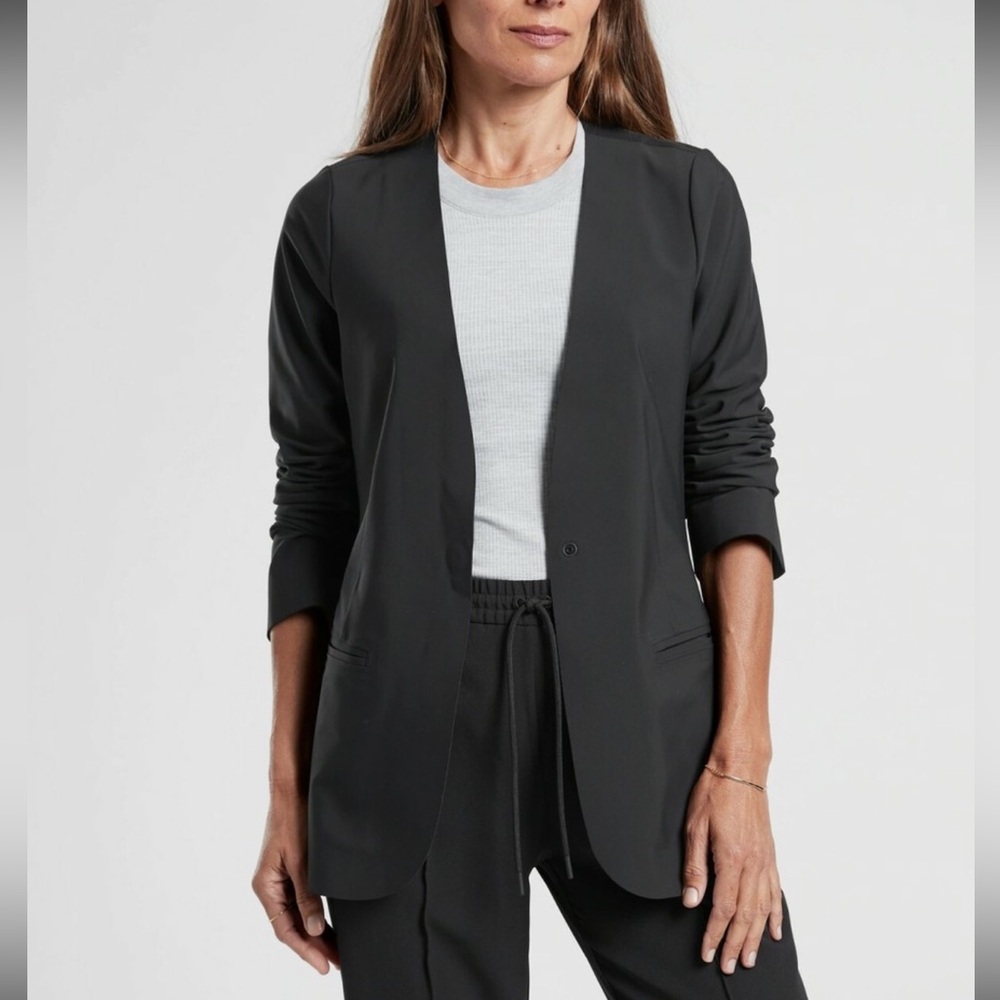 Athleta Avenue Blazer Jacket black Sz 8